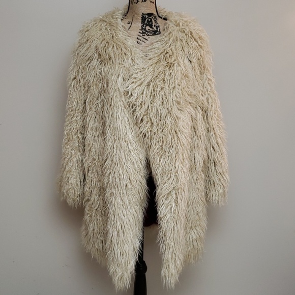 People Florence Shaggy Faux Fur Coat 
